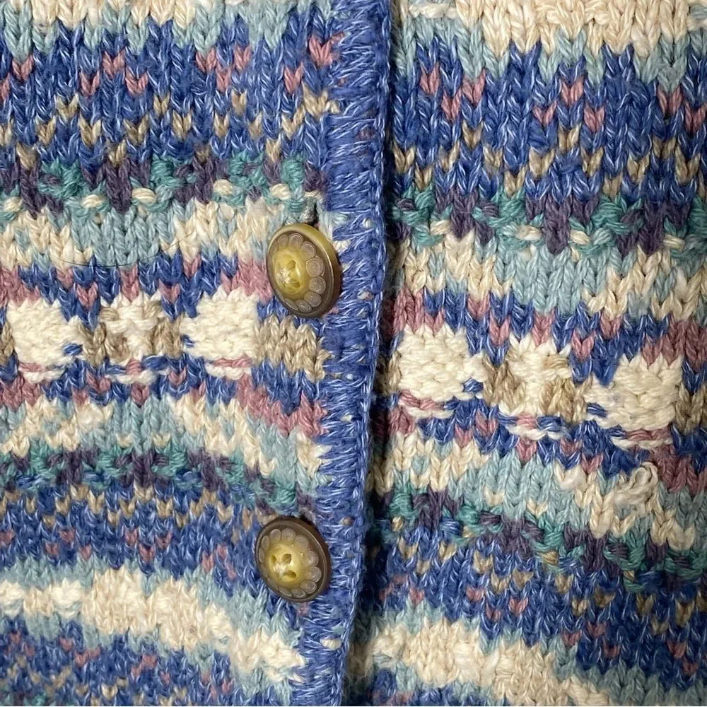Vintage 90's L.L Bean Jacquard Fair Isle Knit Sweater Vest Women's Size Medium